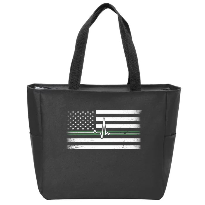 US Military Thin Line Flag Zip Tote Bag