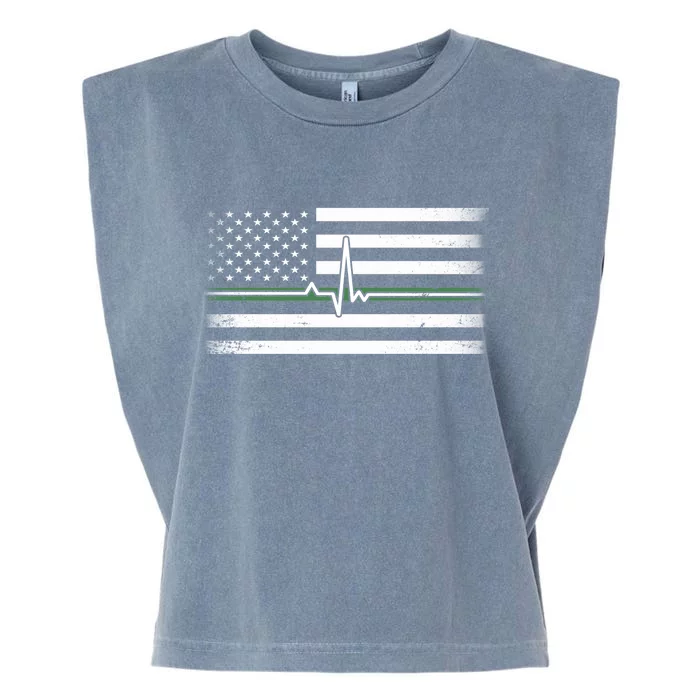 US Military Thin Line Flag Garment-Dyed Women's Muscle Tee