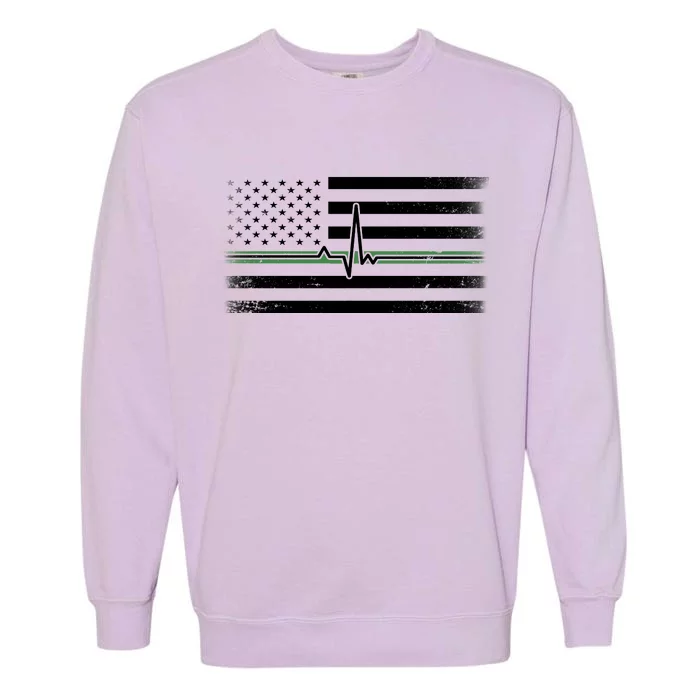 US Military Thin Line Flag Garment-Dyed Sweatshirt