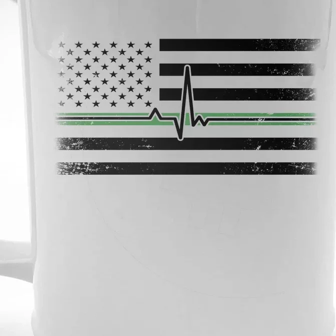 US Military Thin Line Flag Front & Back Beer Stein