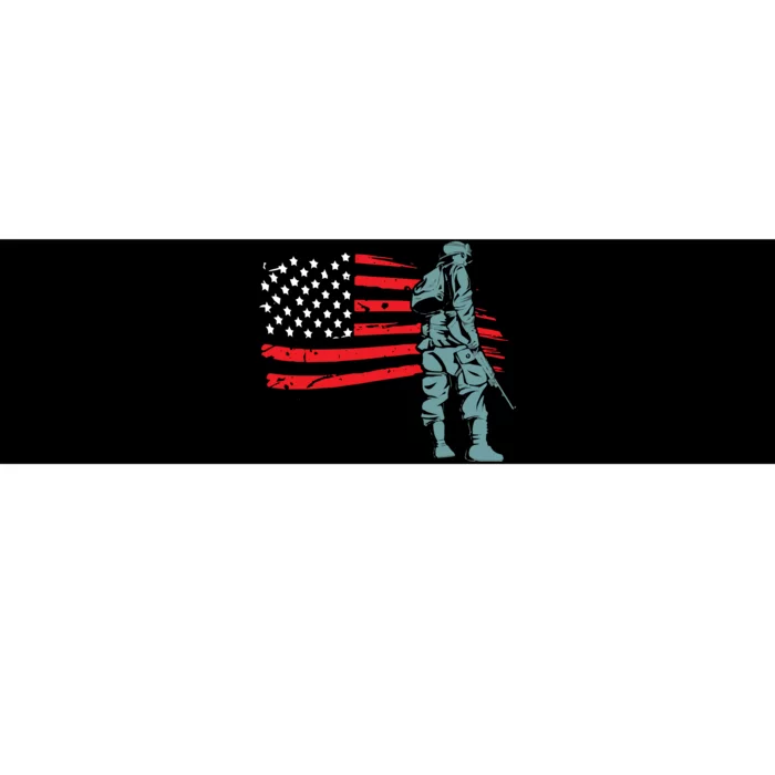 US Soldier American Flag Bumper Sticker