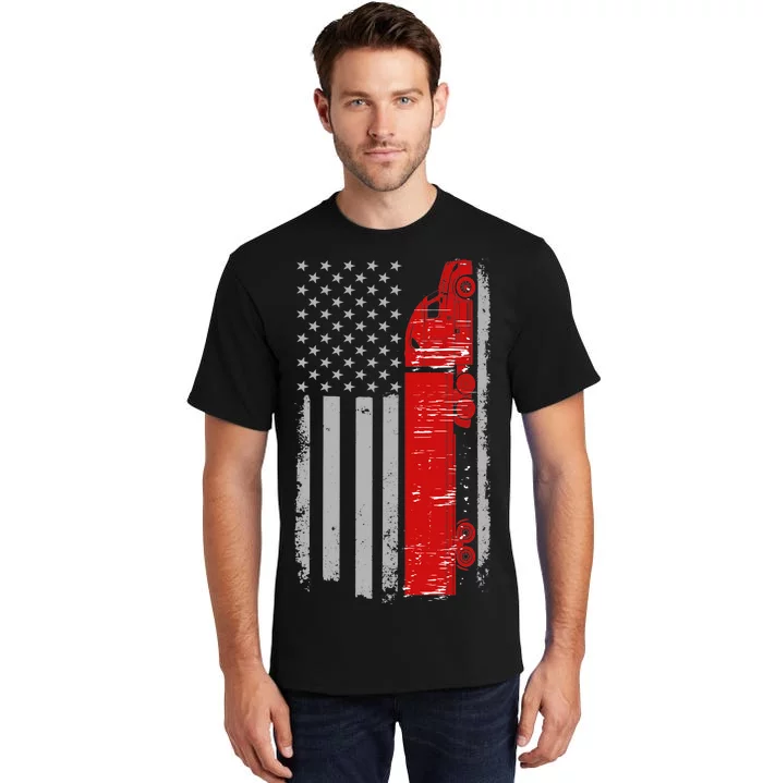 US Truck Driver USA Flag Tall T-Shirt