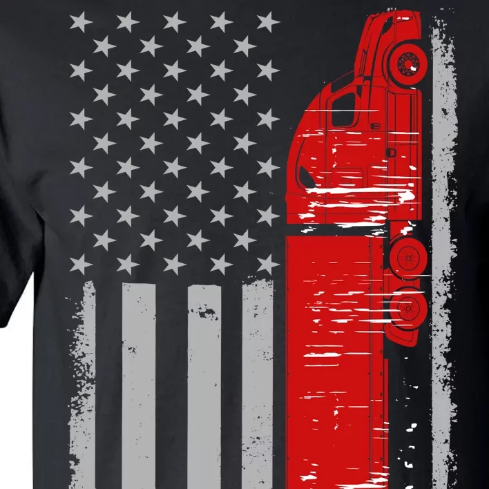 US Truck Driver USA Flag Tall T-Shirt