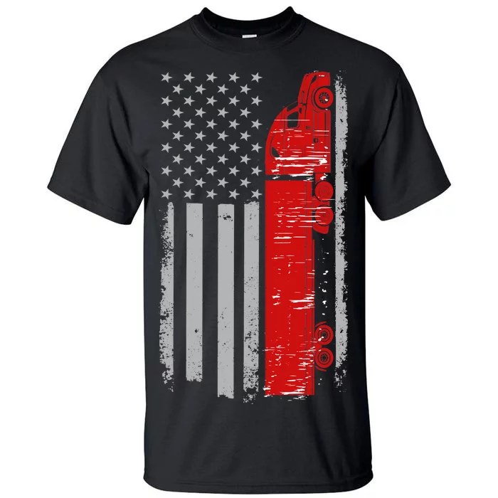 US Truck Driver USA Flag Tall T-Shirt