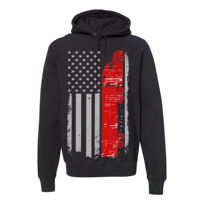 US Truck Driver USA Flag Premium Hoodie