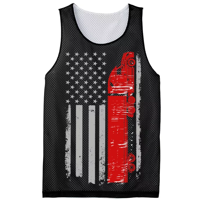 US Truck Driver USA Flag Mesh Reversible Basketball Jersey Tank