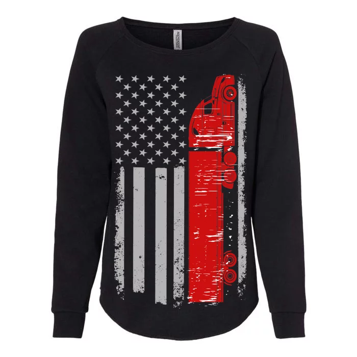 US Truck Driver USA Flag Womens California Wash Sweatshirt