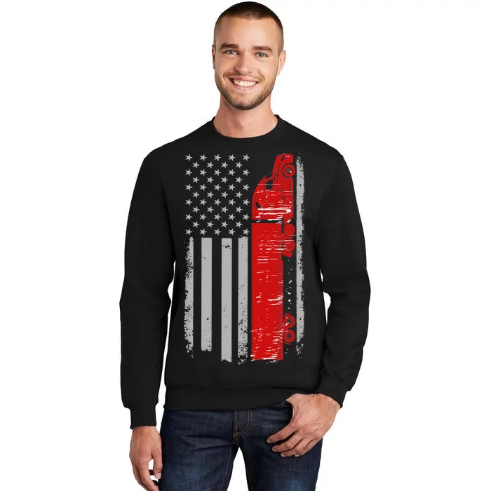 US Truck Driver USA Flag Tall Sweatshirt