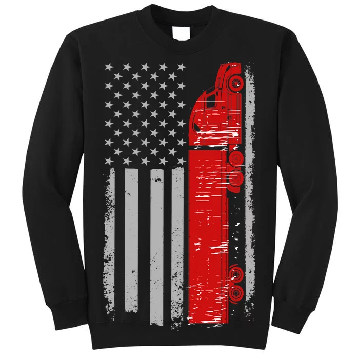 US Truck Driver USA Flag Tall Sweatshirt