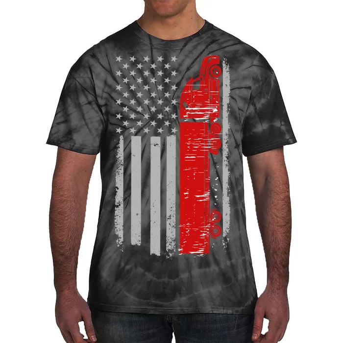 US Truck Driver USA Flag Tie-Dye T-Shirt