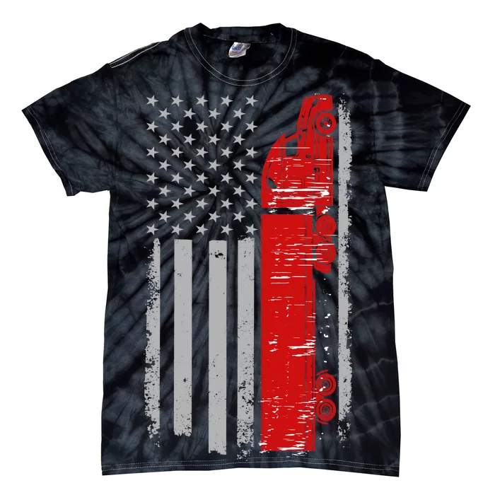 US Truck Driver USA Flag Tie-Dye T-Shirt