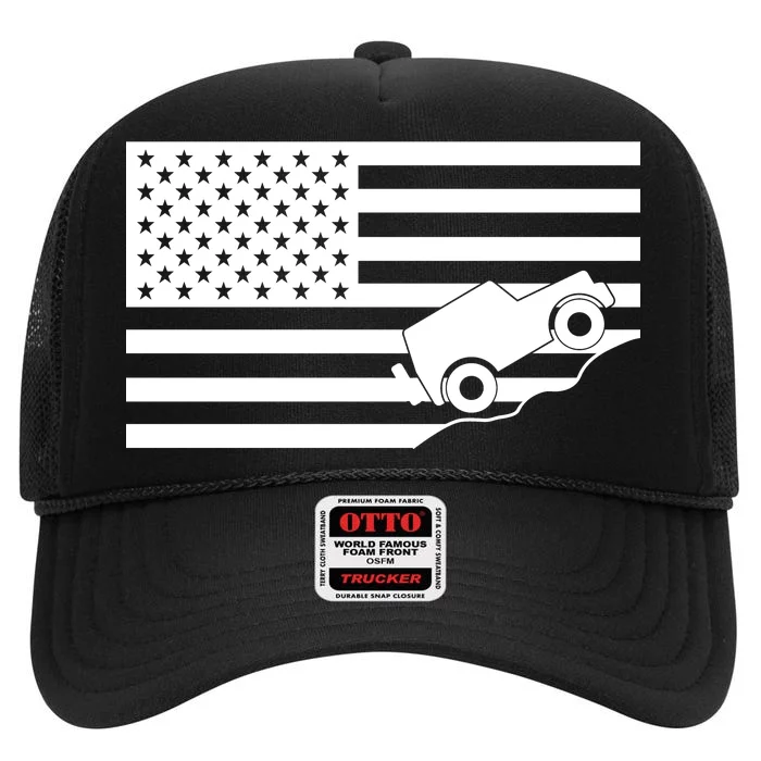 US Truck Simple Off-Roading Flag High Crown Mesh Trucker Hat