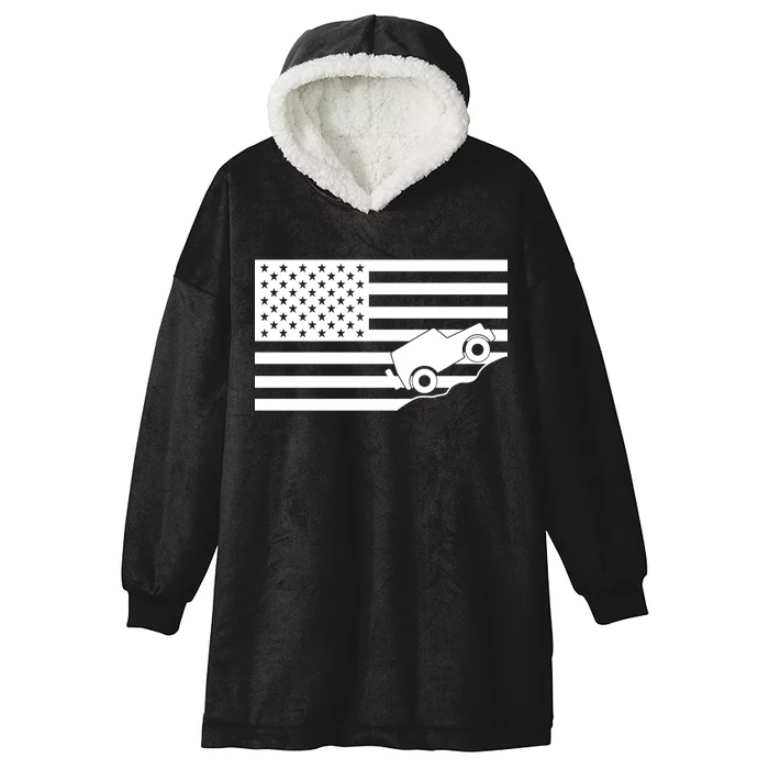 US Truck Simple Off-Roading Flag Hooded Wearable Blanket