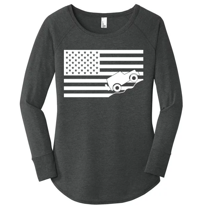 US Truck Simple Off-Roading Flag Women's Perfect Tri Tunic Long Sleeve Shirt