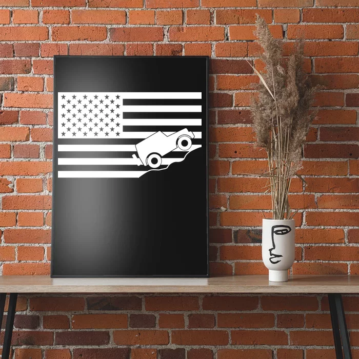 US Truck Simple Off-Roading Flag Poster