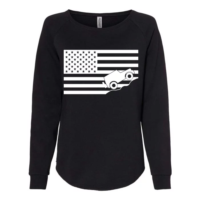 US Truck Simple Off-Roading Flag Womens California Wash Sweatshirt