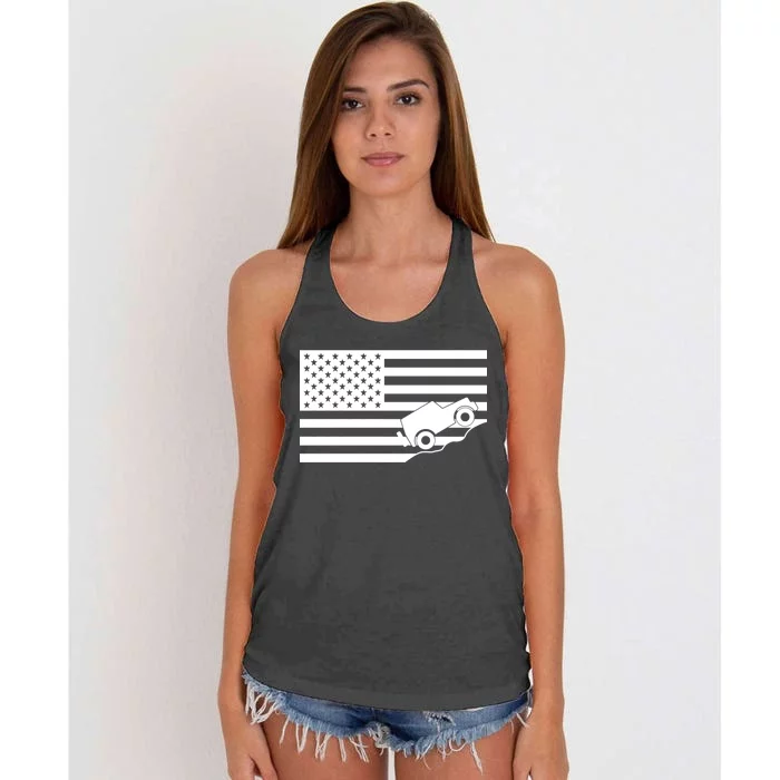 US Truck Simple Off-Roading Flag Women's Knotted Racerback Tank