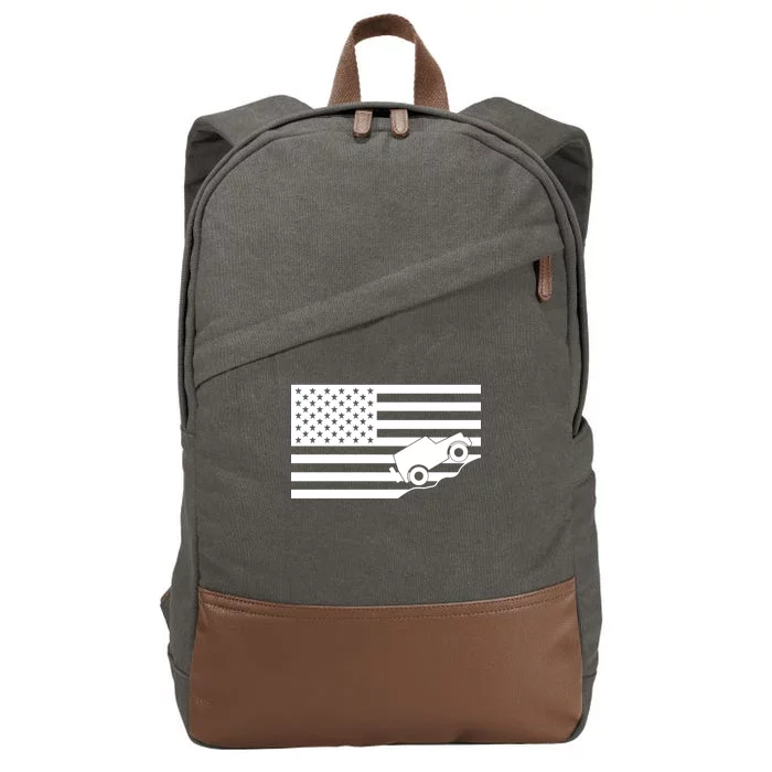 US Truck Simple Off-Roading Flag Cotton Canvas Backpack