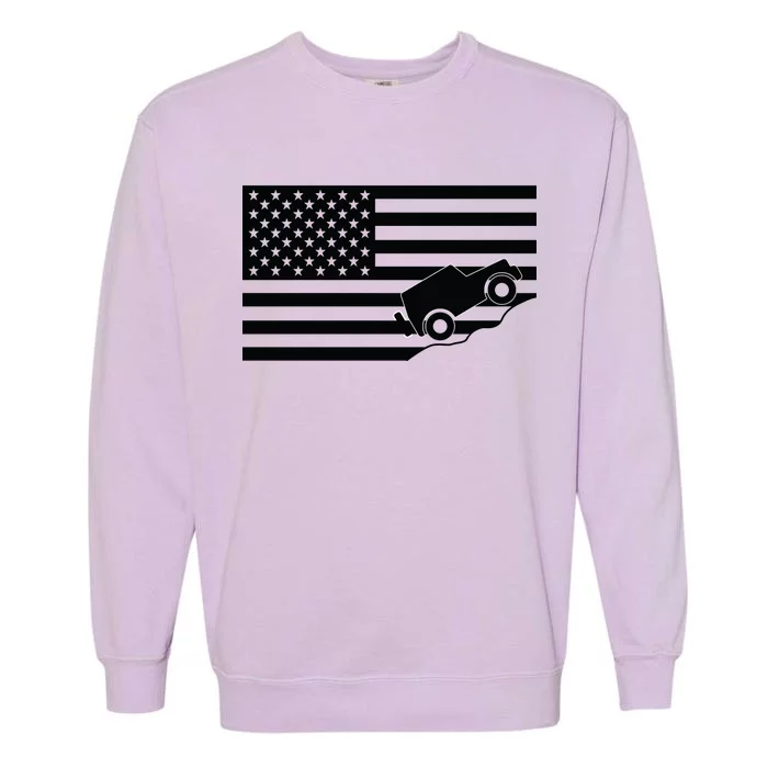 US Truck Simple Off-Roading Flag Garment-Dyed Sweatshirt