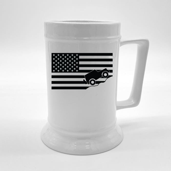 US Truck Simple Off-Roading Flag Front & Back Beer Stein