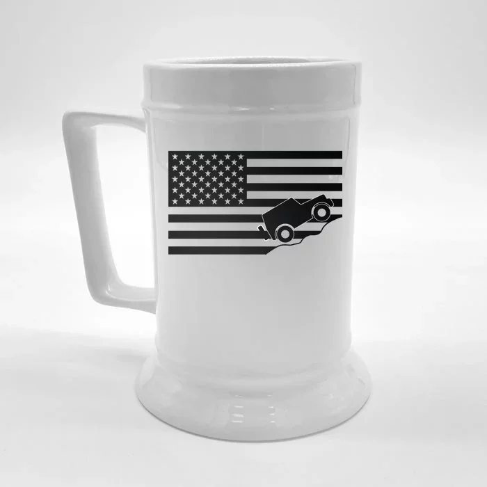 US Truck Simple Off-Roading Flag Front & Back Beer Stein