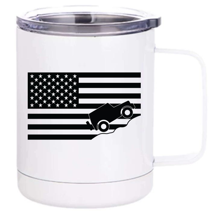 US Truck Simple Off-Roading Flag Front & Back 12oz Stainless Steel Tumbler Cup