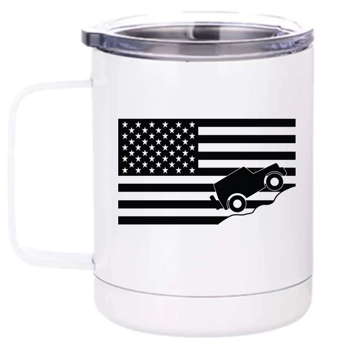 US Truck Simple Off-Roading Flag Front & Back 12oz Stainless Steel Tumbler Cup