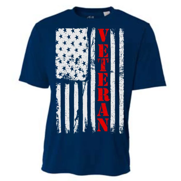 US Veterans Vintage American Flag Cooling Performance Crew T-Shirt