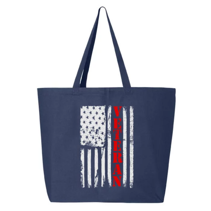 US Veterans Vintage American Flag 25L Jumbo Tote