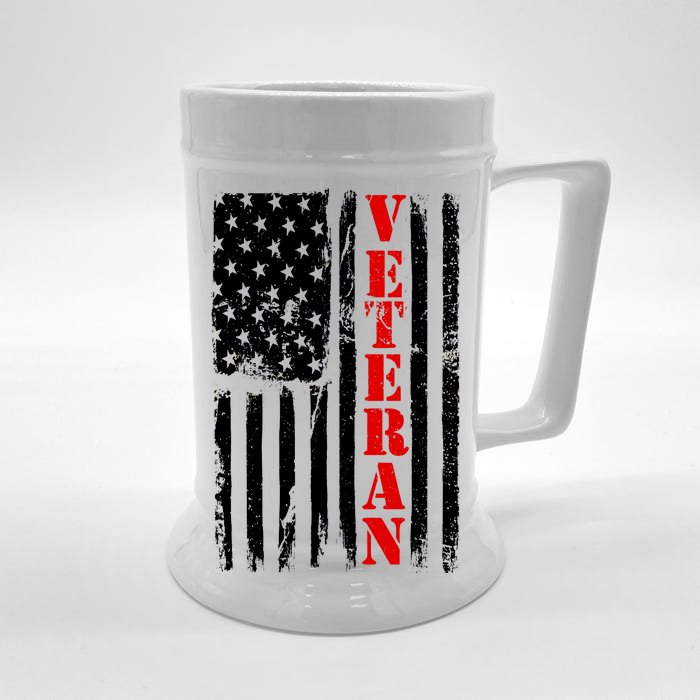 US Veterans Vintage American Flag Front & Back Beer Stein