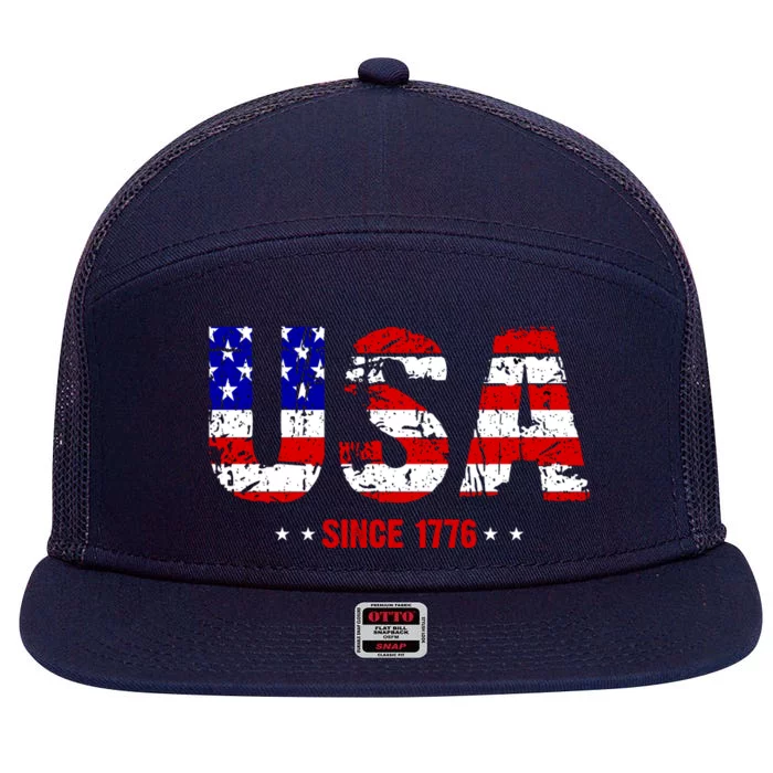 Usa Since 1776 7 Panel Mesh Trucker Snapback Hat