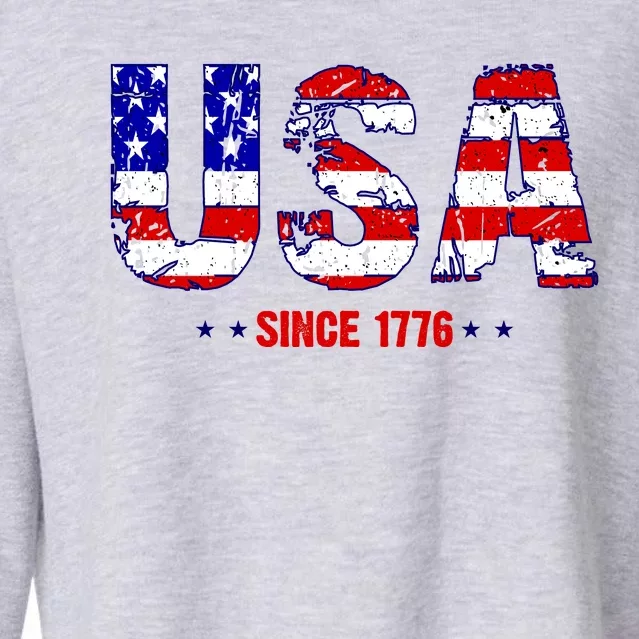 Usa Since 1776 Cropped Pullover Crew