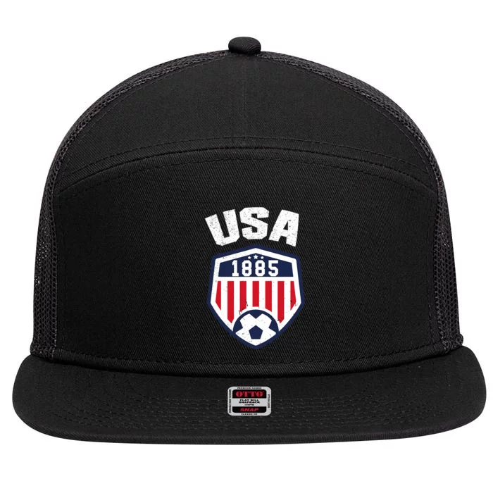 USA Soccer 1885 American Soccer USA Jersey Fan 7 Panel Mesh Trucker Snapback Hat