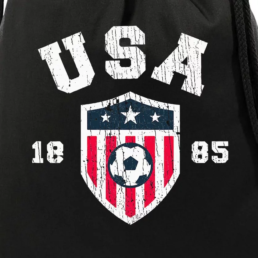 Usa Soccer 1885 American Flag Football Drawstring Bag