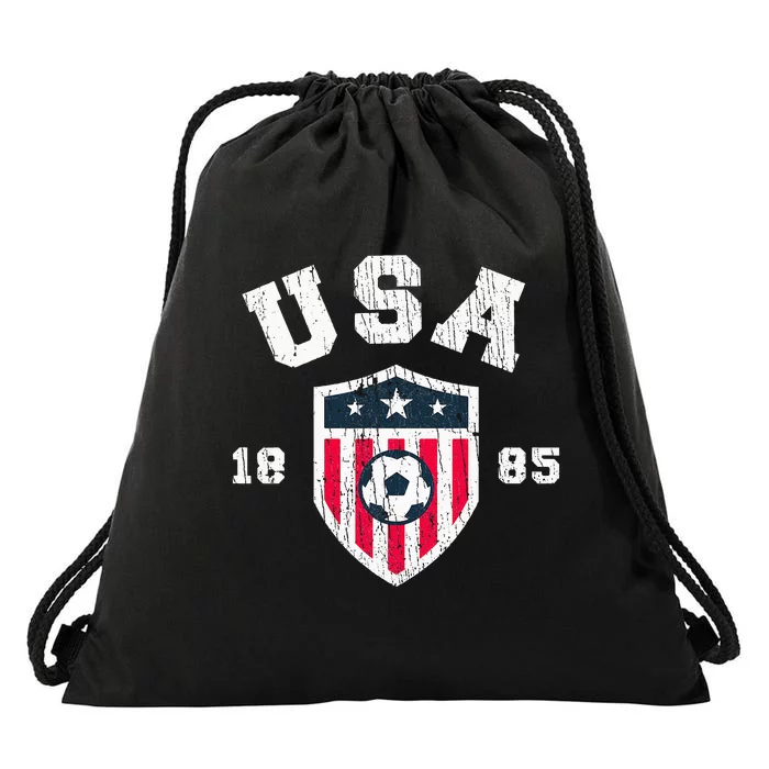 Usa Soccer 1885 American Flag Football Drawstring Bag