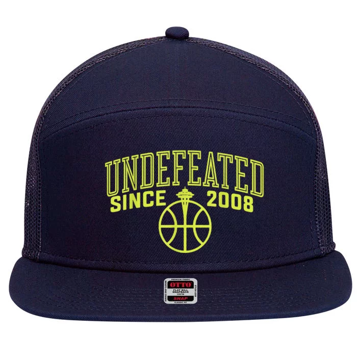 Undefeated Since 2008 Funny Apparel 7 Panel Mesh Trucker Snapback Hat