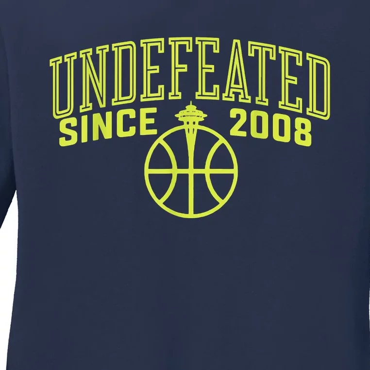 Undefeated Since 2008 Funny Apparel Ladies Long Sleeve Shirt