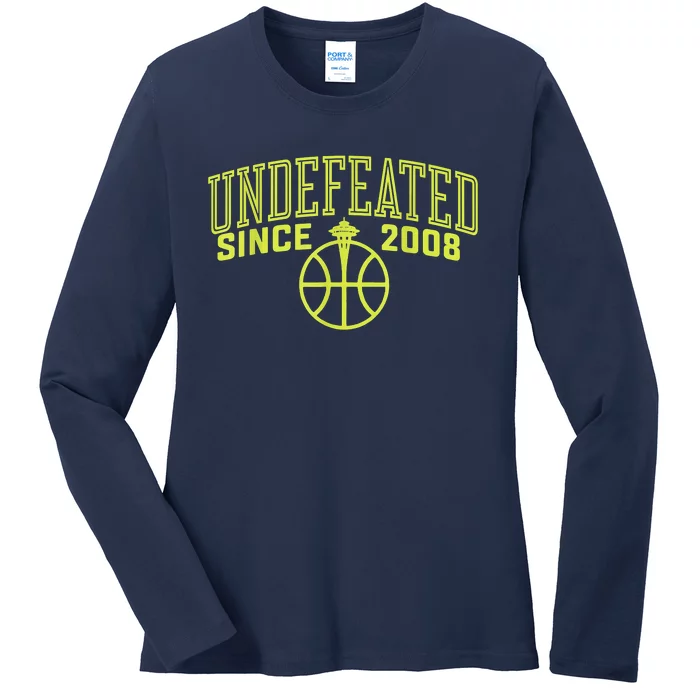 Undefeated Since 2008 Funny Apparel Ladies Long Sleeve Shirt