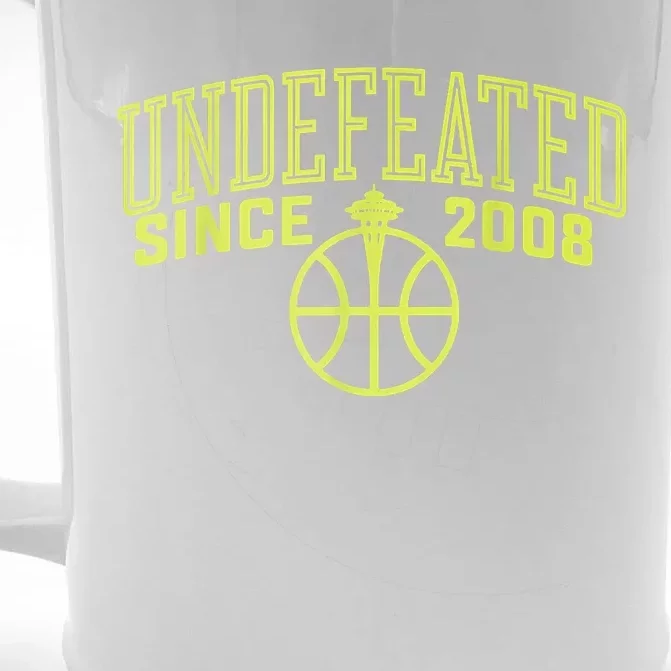 Undefeated Since 2008 Funny Apparel Front & Back Beer Stein