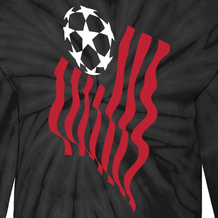 US Soccer Team Flag Ball USA Soccer Tie-Dye Long Sleeve Shirt