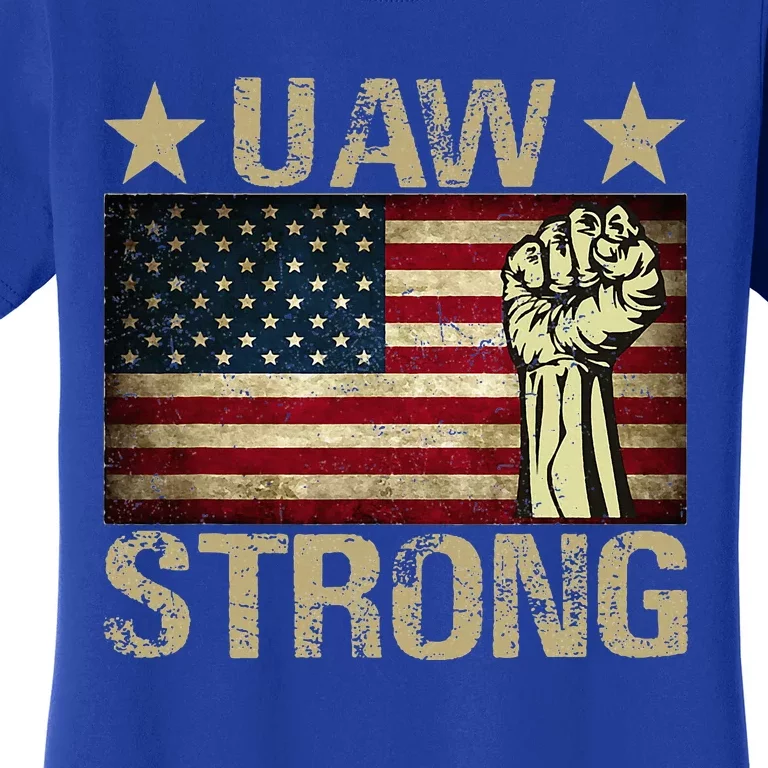 Uaw Strike 2024 United Auto Workers Union Uaw Strong Red Women's T-Shirt