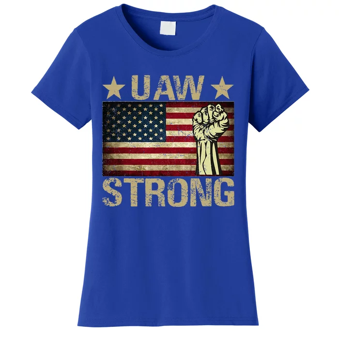 Uaw Strike 2024 United Auto Workers Union Uaw Strong Red Women's T-Shirt