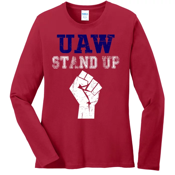 Uaw Strike 2024 United Auto Workers Union Uaw Red Ladies Long Sleeve Shirt