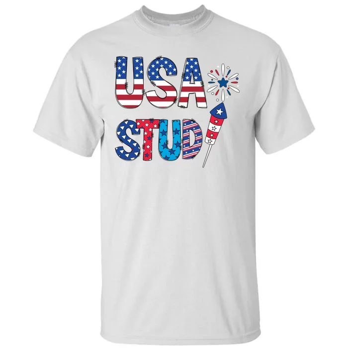 USA Stud 4th Of July Firework Cute Tall T-Shirt