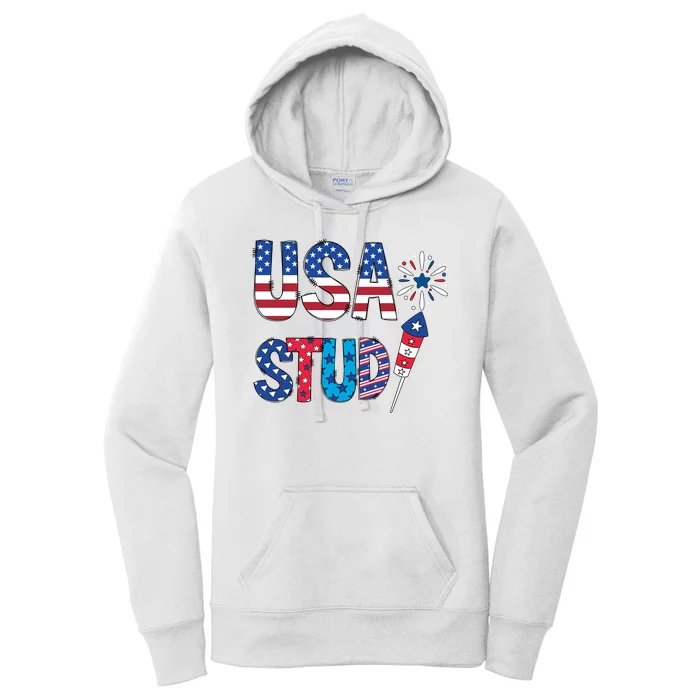 USA Stud 4th Of July Firework Cute Women's Pullover Hoodie