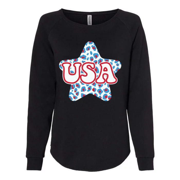 USA Star 4th Of July Festive Holiday Womens California Wash Sweatshirt