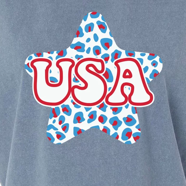 USA Star 4th Of July Festive Holiday Garment-Dyed Women's Muscle Tee