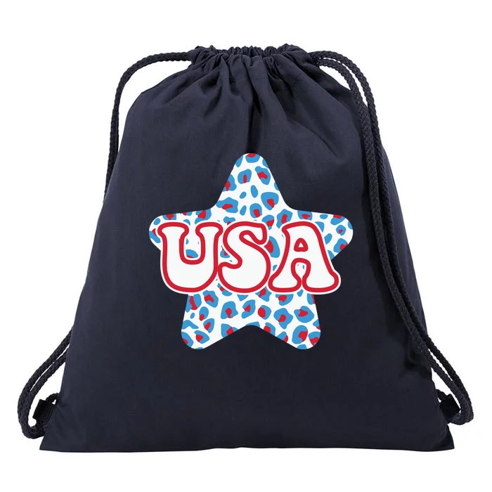 USA Star 4th Of July Festive Holiday Drawstring Bag