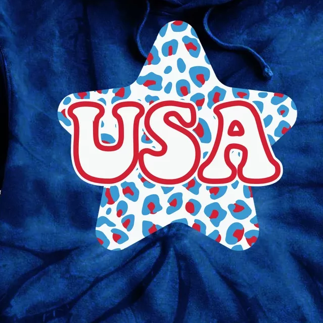 USA Star 4th Of July Festive Holiday Tie Dye Hoodie