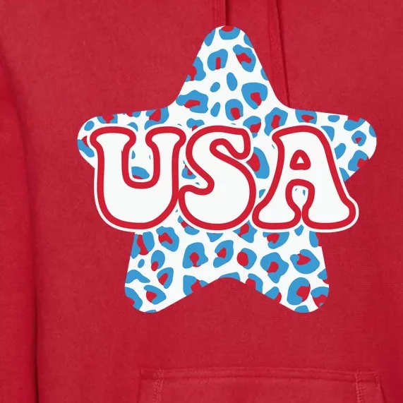 USA Star 4th Of July Festive Holiday Premium Hoodie